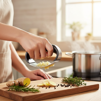 Stainless Steel Garlic Press Crusher Manual Garlic Chopper Garlic Chopping Tools Fruits and Vegetables Kitchen Gadget