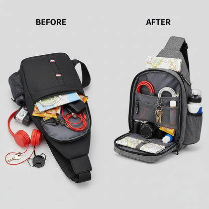 Men's Waterproof Large Capacity Fanny Pack, Adjustable Strap For Outdoor Activities, Travel Running, Hiking, And Cycling