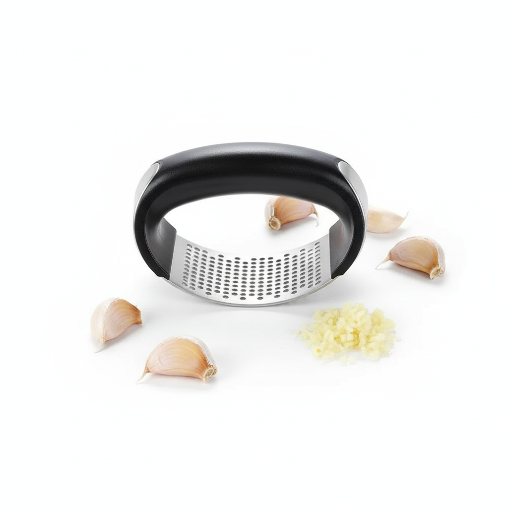 Stainless Steel Garlic Press Crusher Manual Garlic Chopper Garlic Chopping Tools Fruits and Vegetables Kitchen Gadget